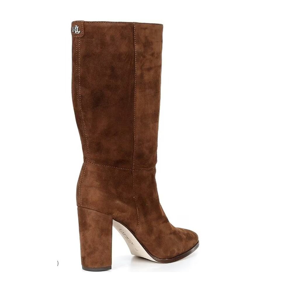 Lauren Ralph Lauren Women's Artizan Suede Tall Boots Tobacco Size 11 NIB Pull-On - Picture 10 of 16